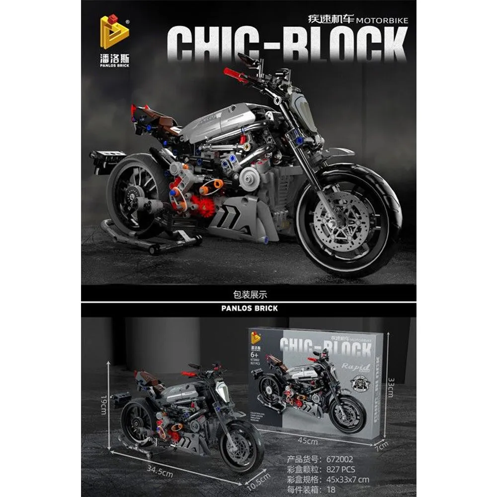 (Net) 827 PCS Motorcycle Rally Championship Model Building Block Set