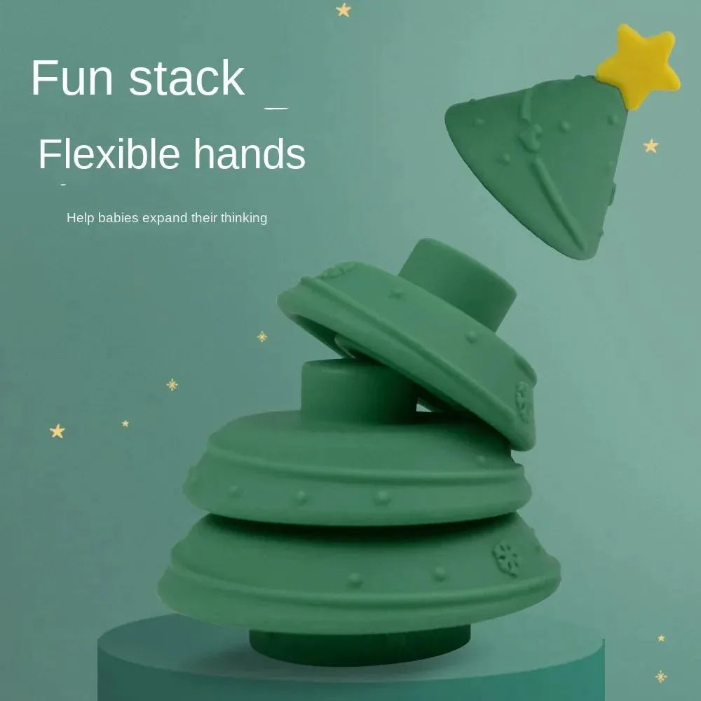 New Silicone Christmas Tree Jenga Children's Color Cognitive Educational Toys