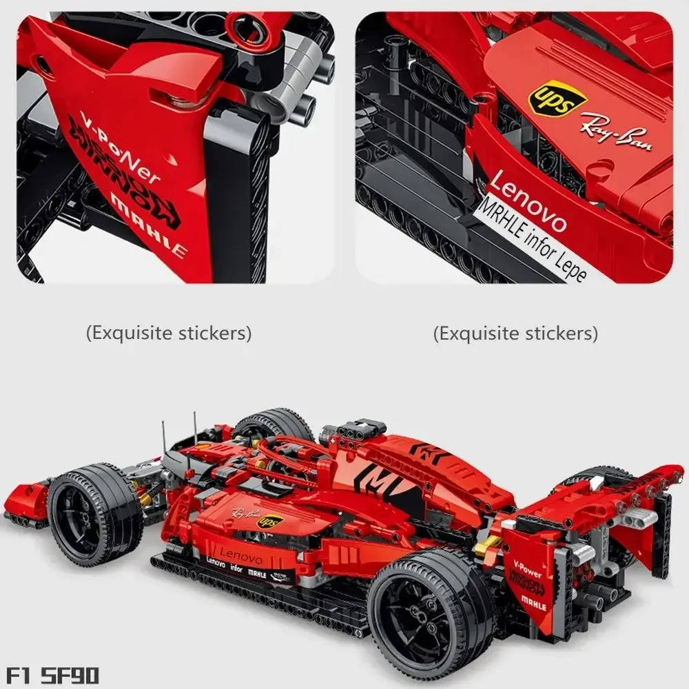 New Technical Red F1 Formula City Speed Racing Car Building Blocks