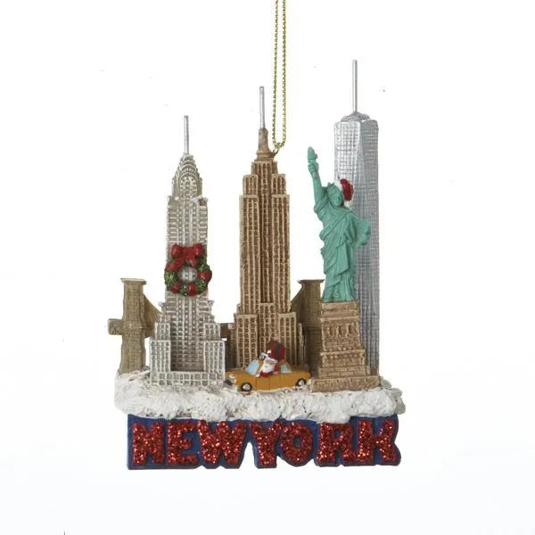 New York City Skyline Landmark Travel Ornament, C7294NY