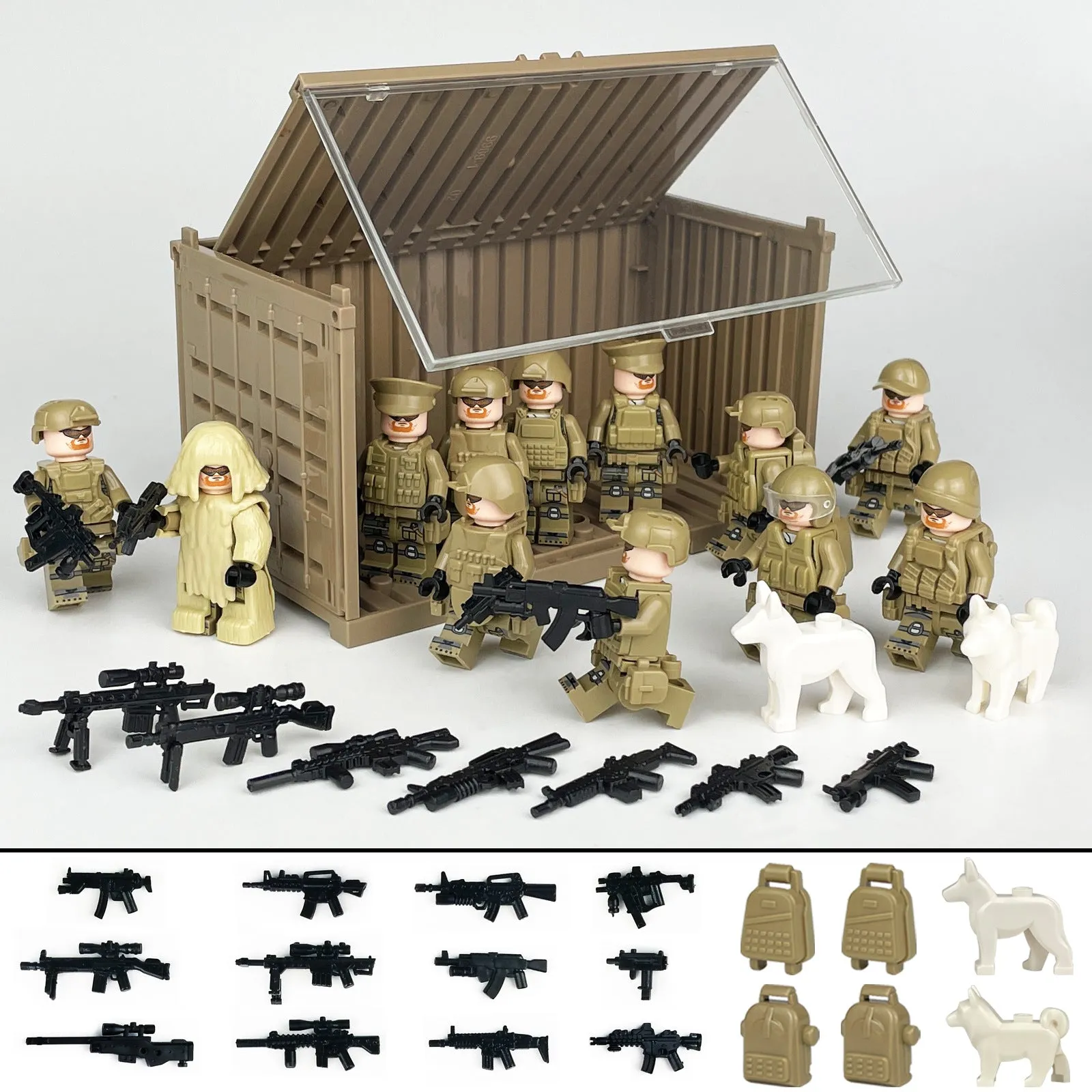 Package Container Equipment Special Police Doll Toy Small Particle Military Doll Children Assembling Building Blocks Toy