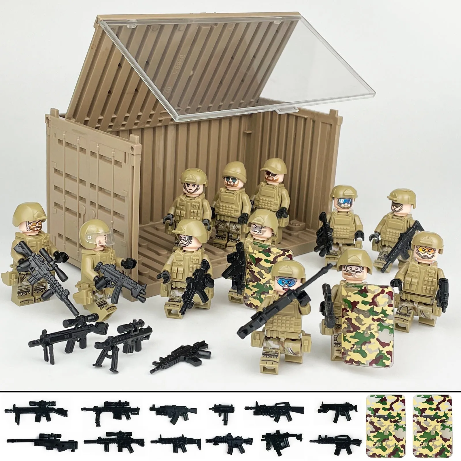 Package Container Equipment Special Police Doll Toy Small Particle Military Doll Children Assembling Building Blocks Toy