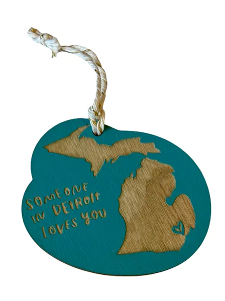 "Someone in Detroit Loves You" Laser-cut Ornament