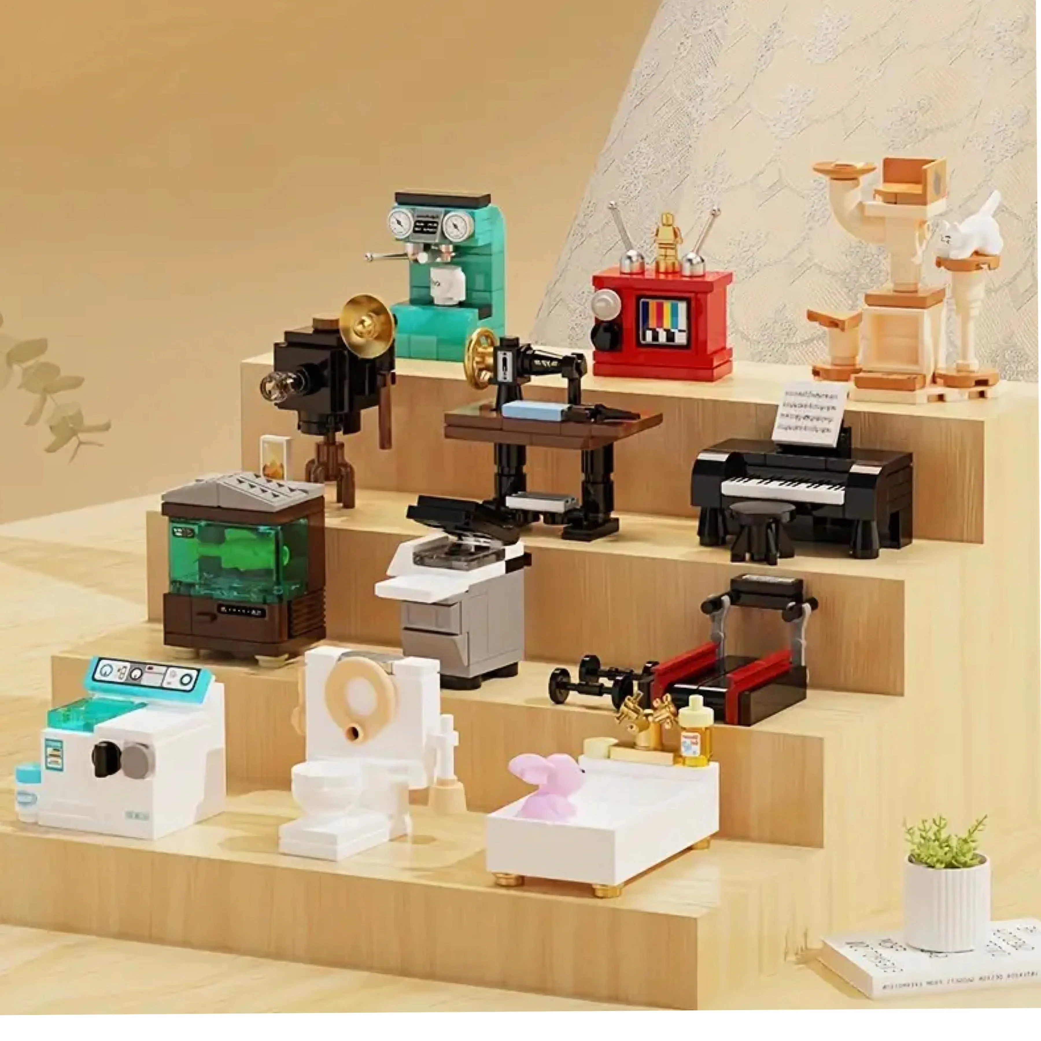 Retro Furniture Building Blocks Set