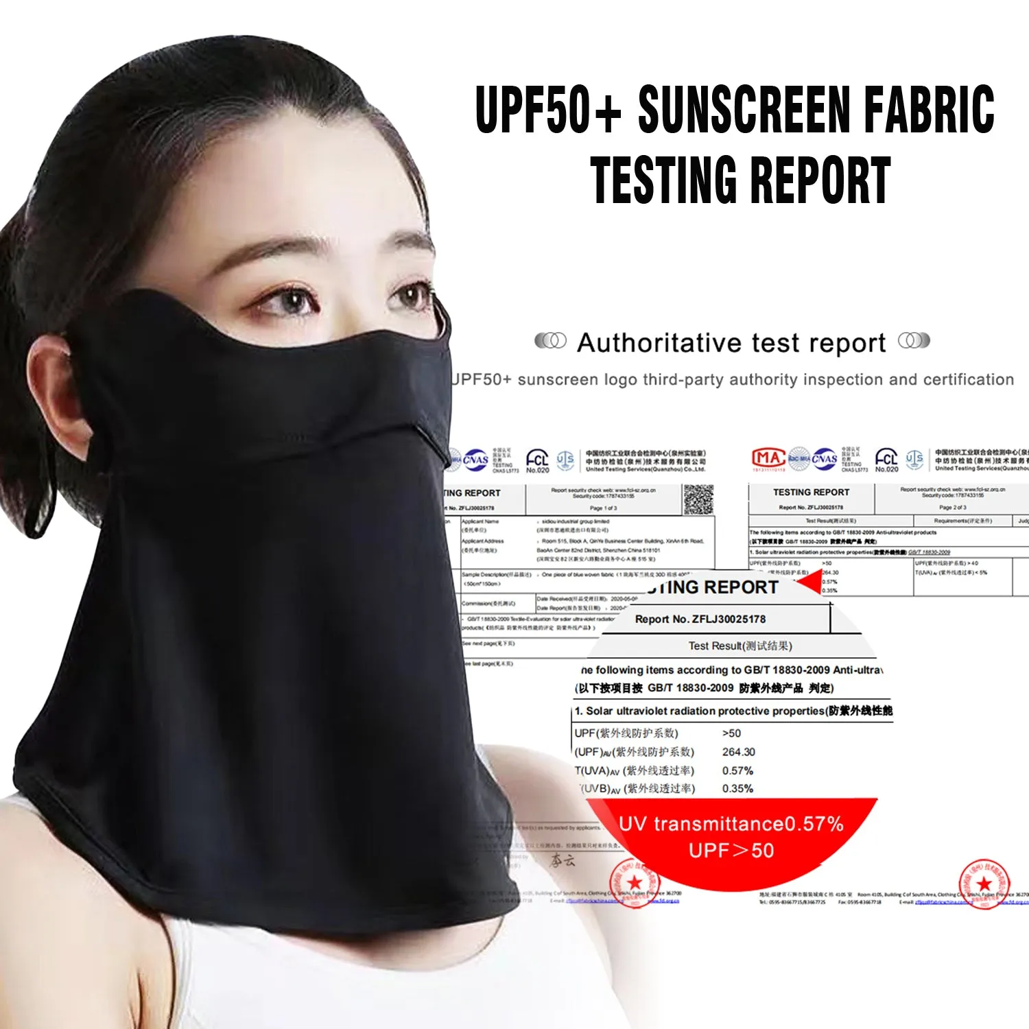 Sidiou Group Anniou Summer UPF 50  Face Cover Anti UV Protective Dust Face Cover Cool Ice Silk Breathable Perspiration Sunscreen for Running Cycling