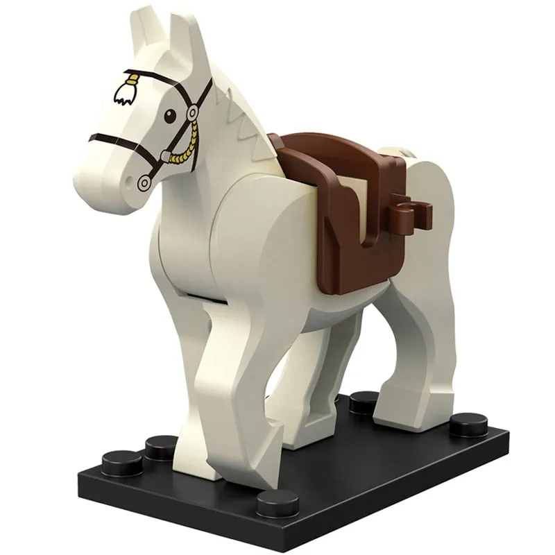 Single Sell Medieval Knight Roman War Horse Rohan Animal Building Blocks Action Figures Toys For Children Koruit XP1007-1016