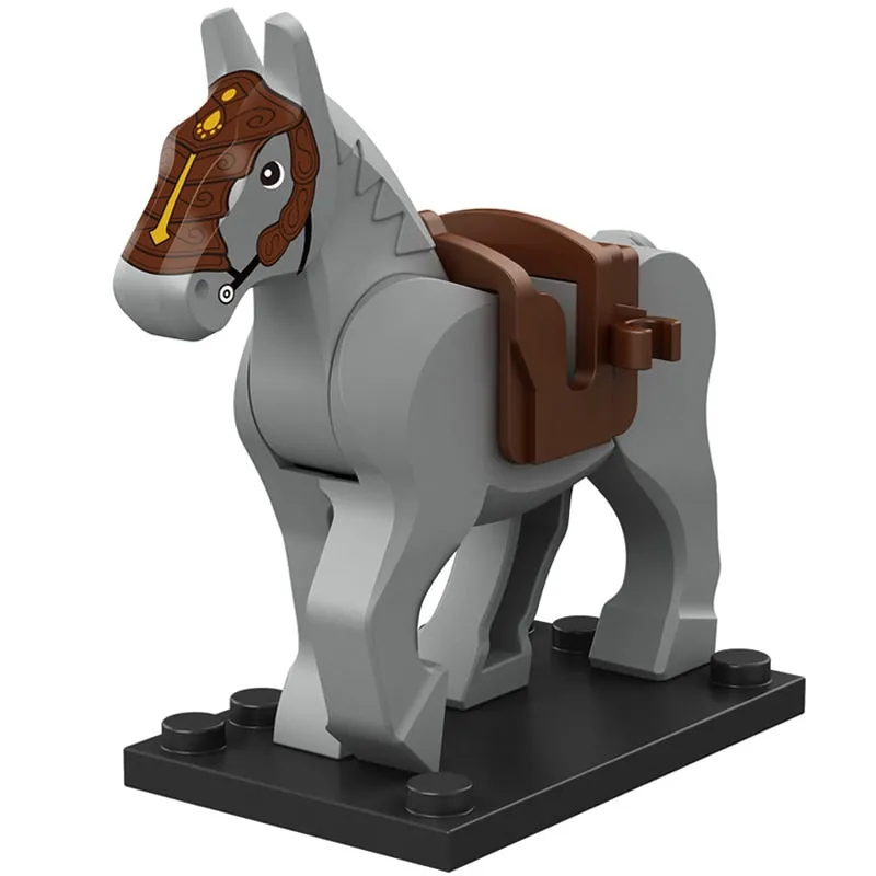 Single Sell Medieval Knight Roman War Horse Rohan Animal Building Blocks Action Figures Toys For Children Koruit XP1007-1016