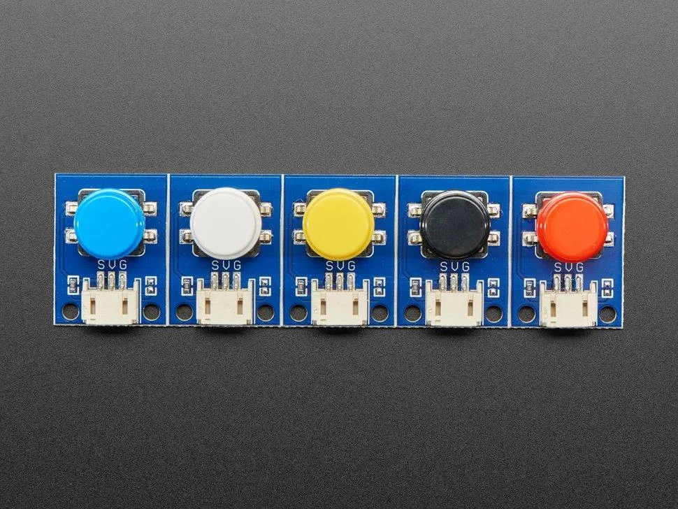 STEMMA Wired Tactile Push-Button Pack - 5 Color Pack