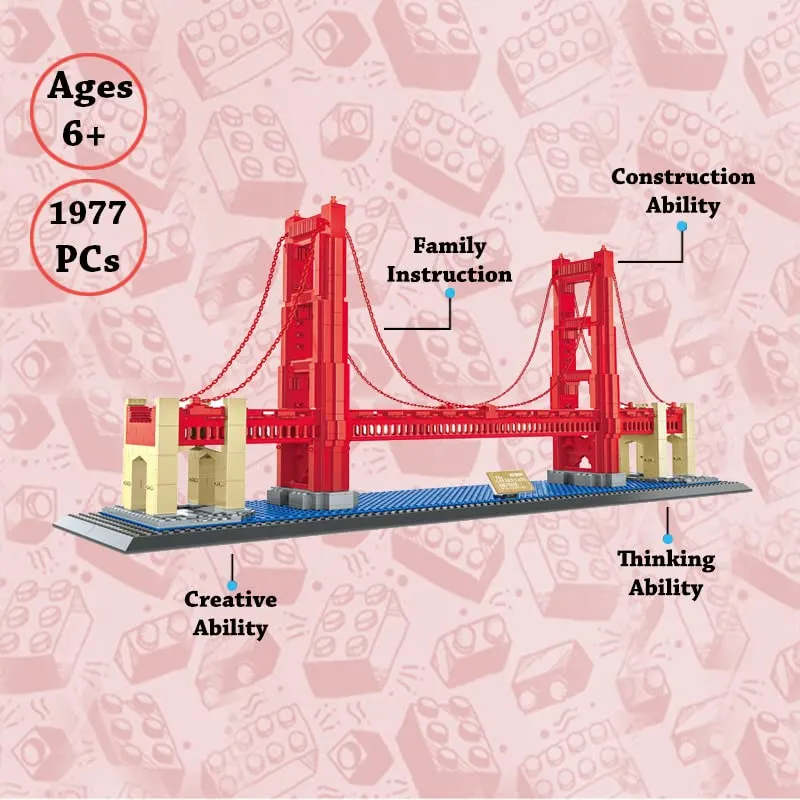 The Golden Gate Bridge of San Francisco Building Blocks Set  (1977 Pieces)