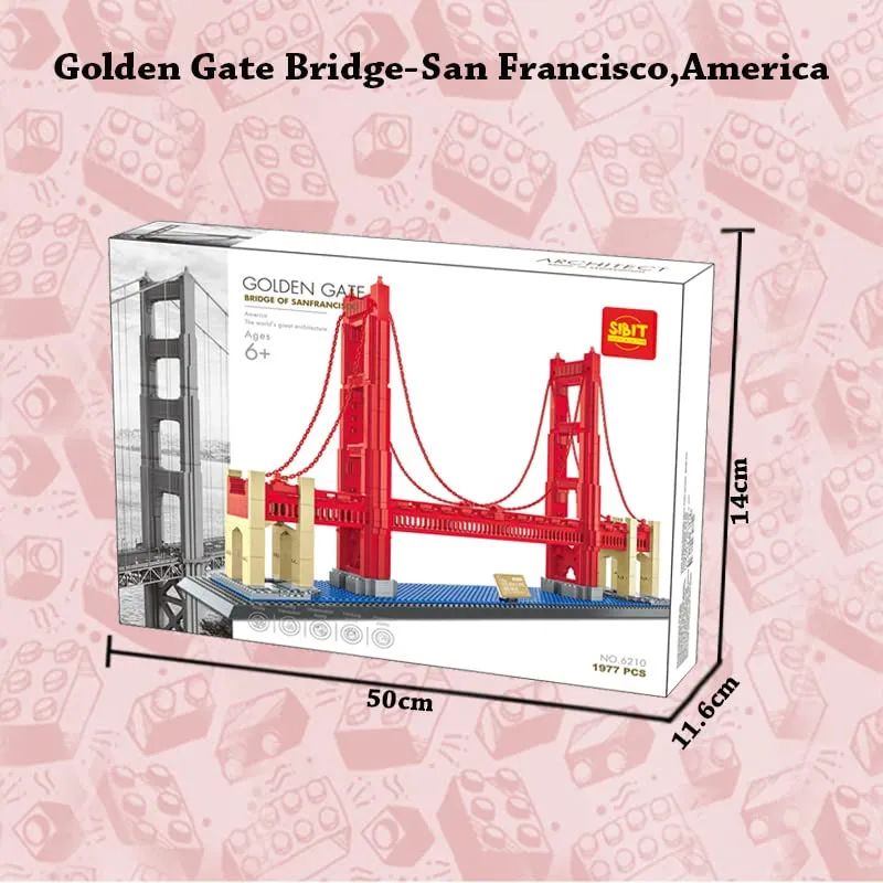 The Golden Gate Bridge of San Francisco Building Blocks Set  (1977 Pieces)