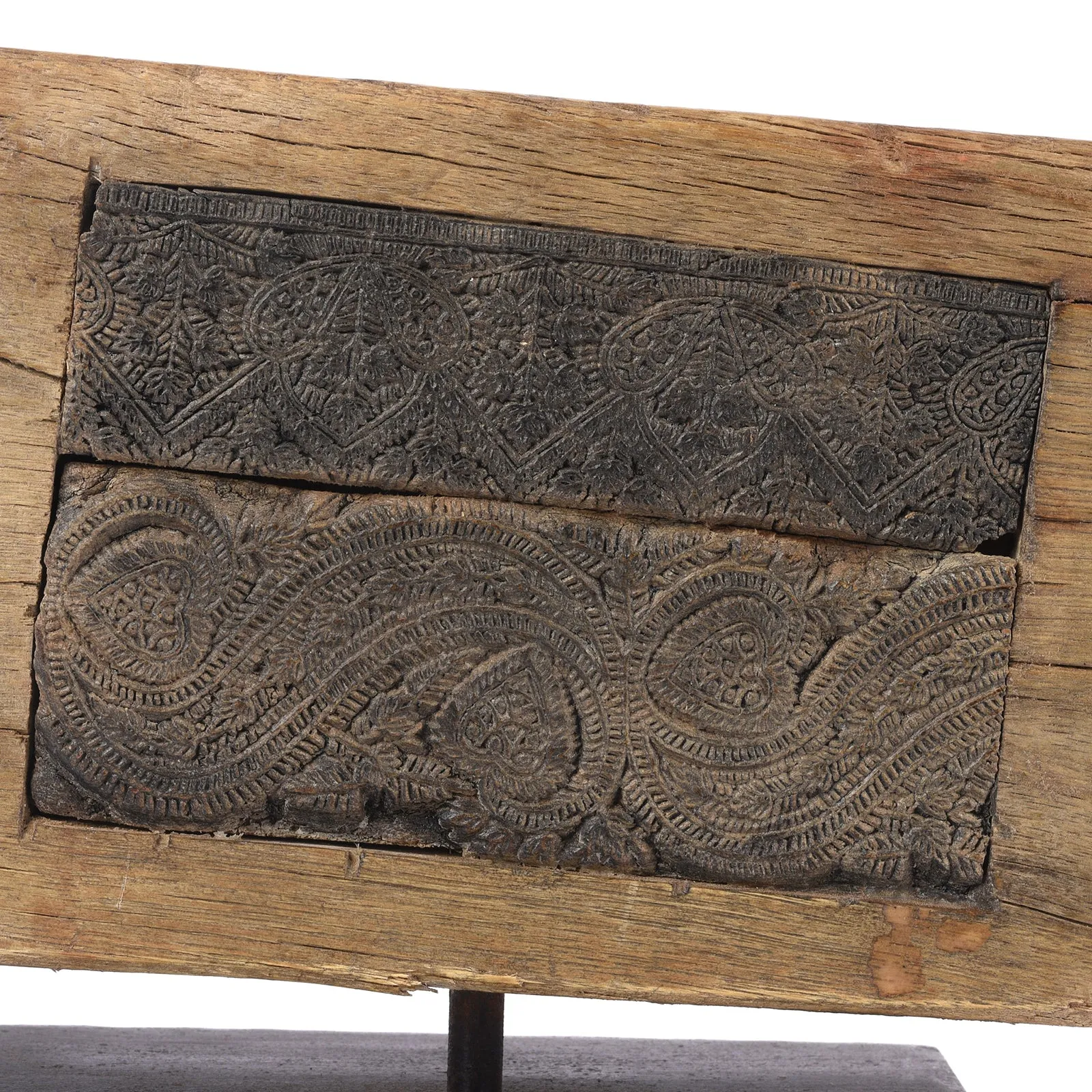 Wood Mounted Old Textile Printing Blocks