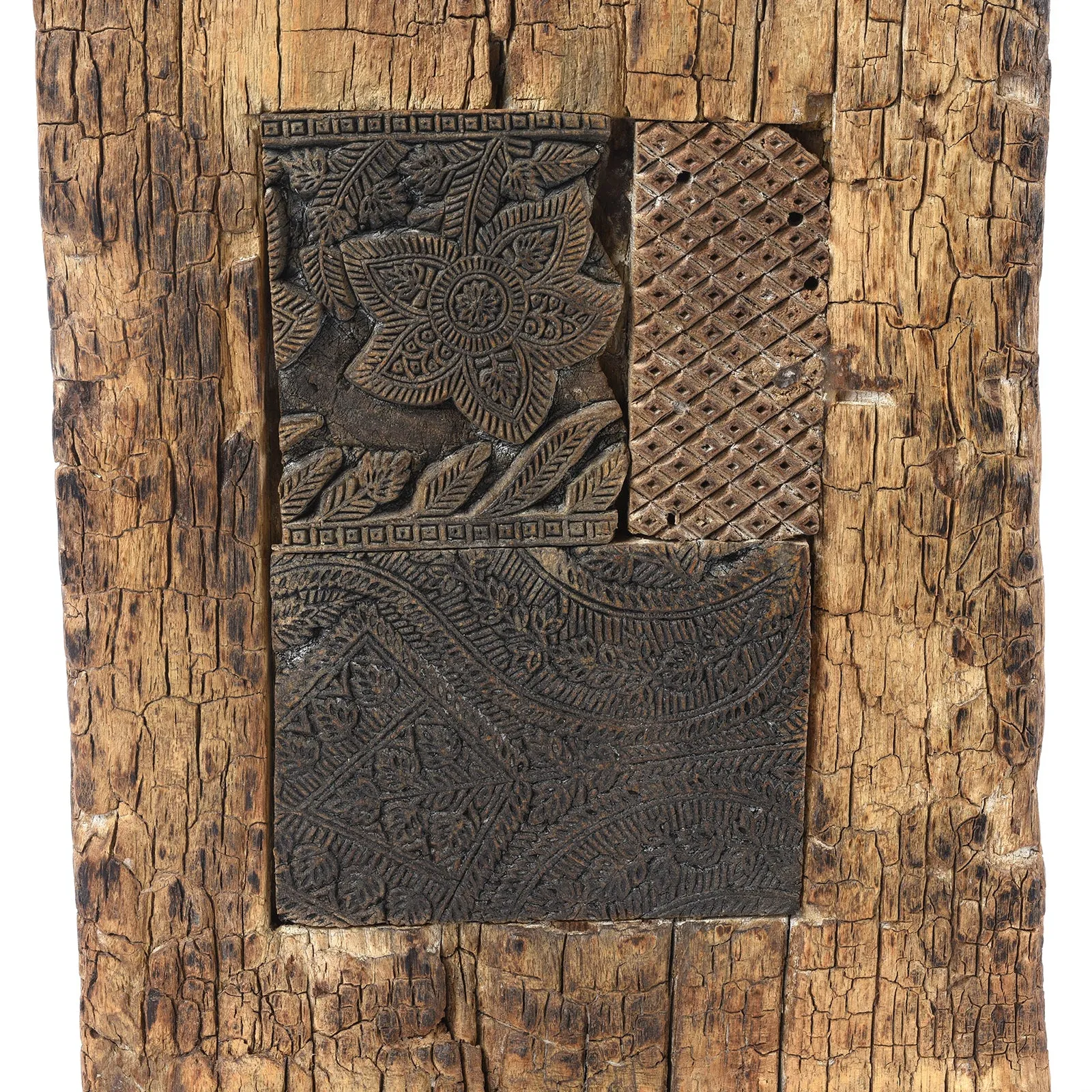 Wood Mounted Old Textile Printing Blocks