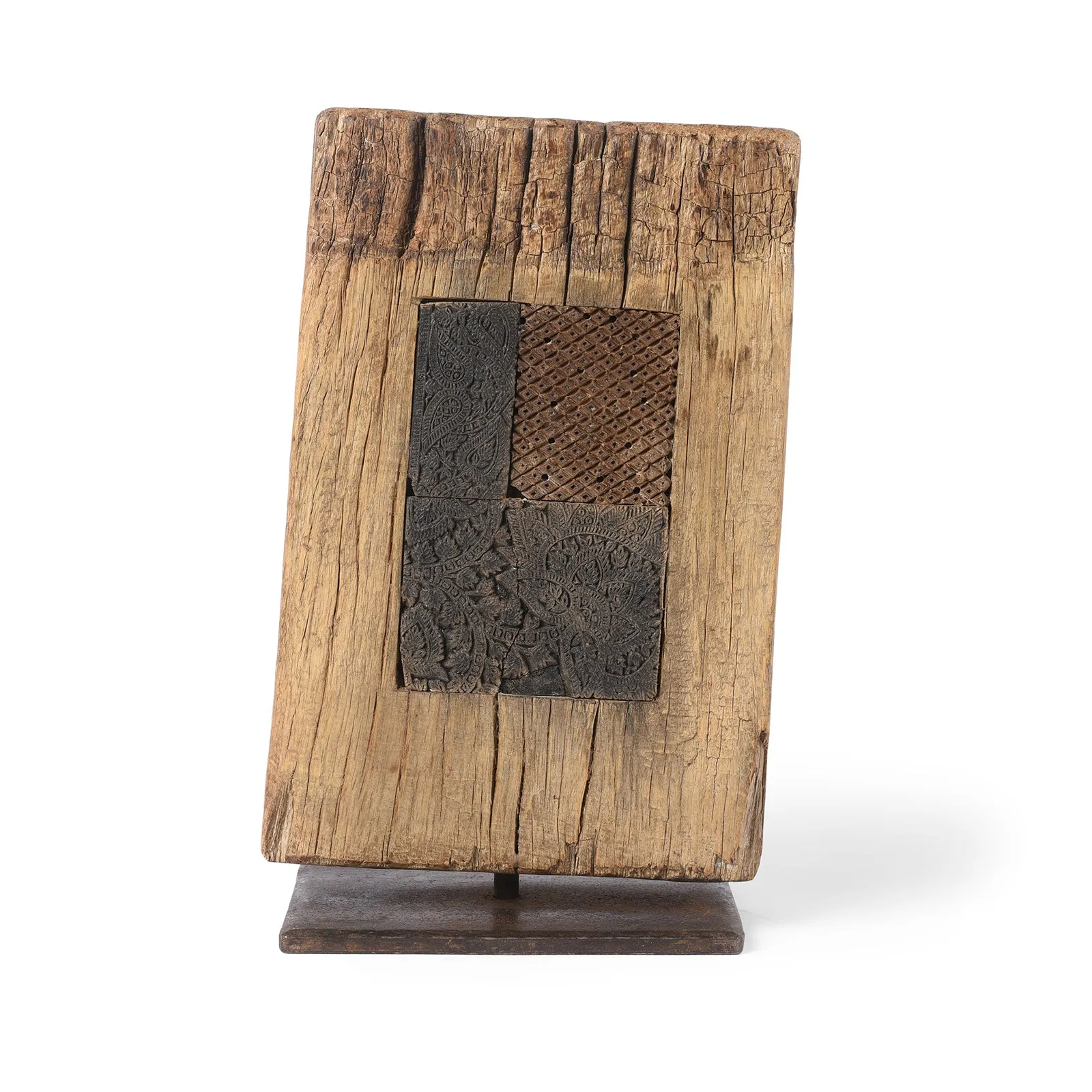 Wood Mounted Old Textile Printing Blocks