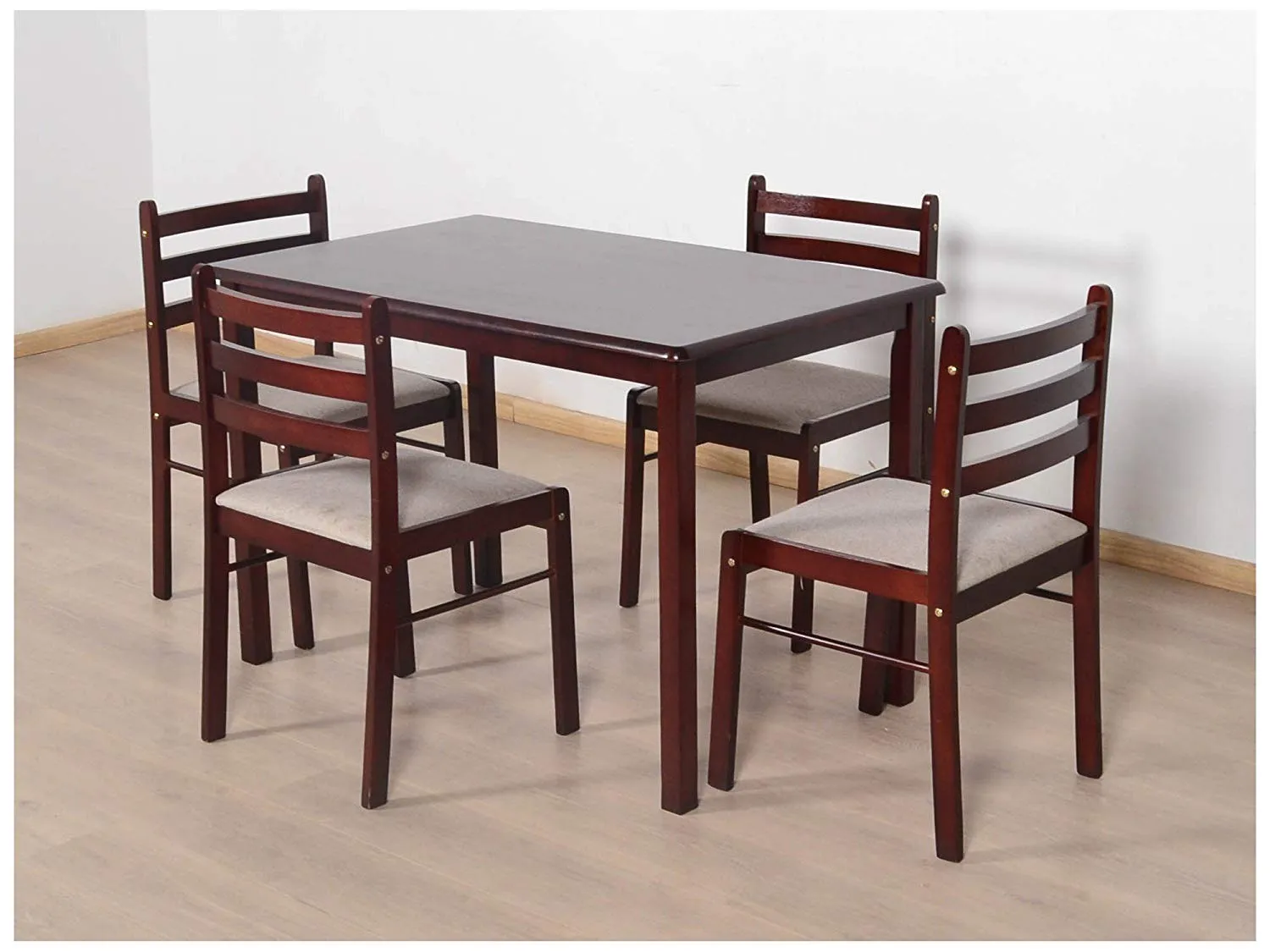 Wood Prints Sheesham Wood Dining Set for Living Room (4 Seater, 4 Chair & Table) - Brown