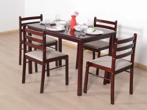 Wood Prints Sheesham Wood Dining Set for Living Room (4 Seater, 4 Chair & Table) - Brown