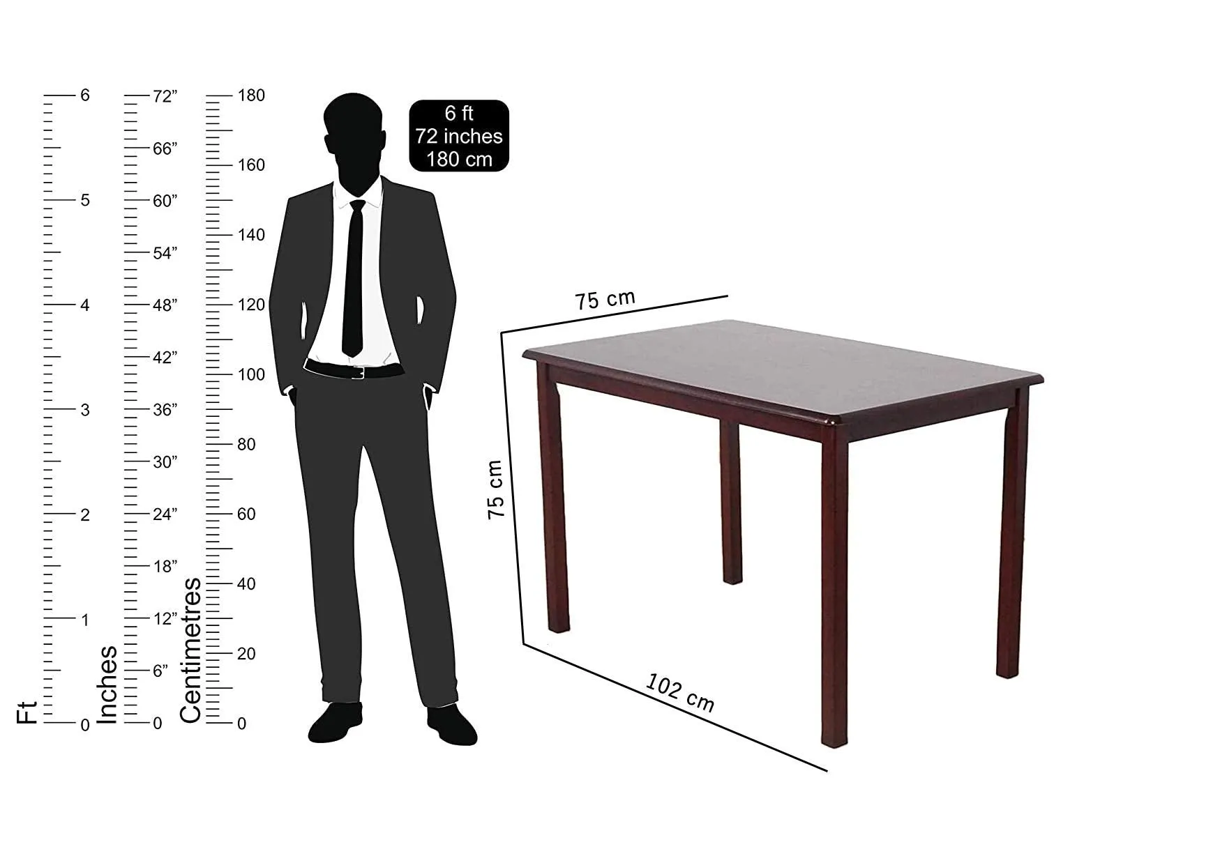 Wood Prints Sheesham Wood Dining Set for Living Room (4 Seater, 4 Chair & Table) - Brown