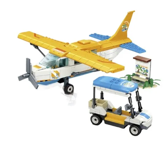 Yellow Sightseeing Building Blocks Airplane and Cart